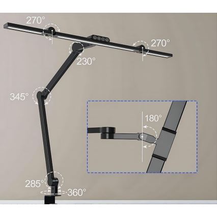 LED dimmbare, berührungsaktivierte flexible Tischlampe LED/24W/230V 3000-6500K CRI 92 Schwarz