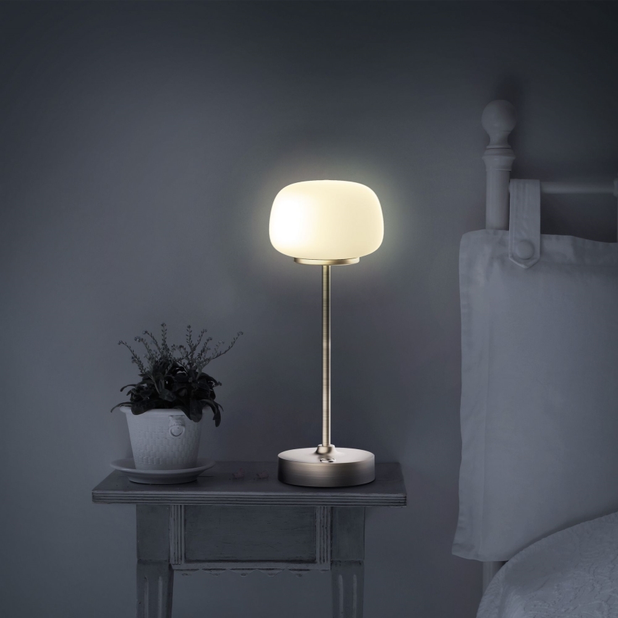 LED dimmbare Touch-Tischlampe RIMINI LED/2W/5V USB 2000 mAh gold/weiß