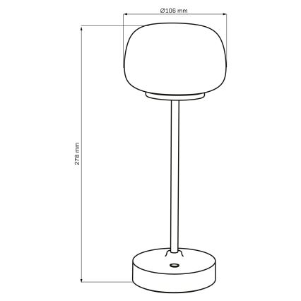 LED dimmbare Touch-Tischlampe RIMINI LED/2W/5V USB 2000 mAh gold/weiß