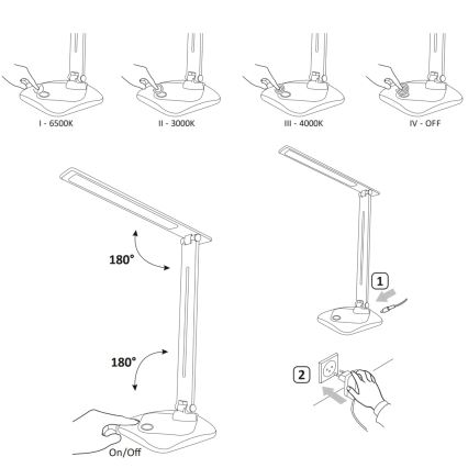 LED Dimmbare Touch-Tischleuchte TOLEDO LED/8W/230V 3000-6500K
