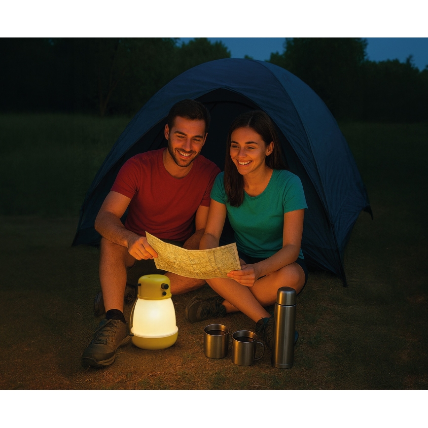 Dimmbare, tragbare, wiederaufladbare LED-Lampe mit Powerbank-Funktion LUMINA MINIO LED/5V 1800 mAh IP44, gelb