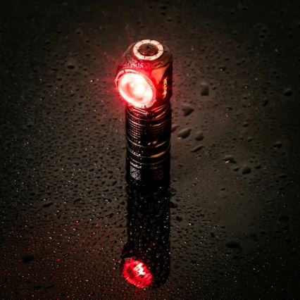 Dimmbare, wiederaufladbare LED-Stirnlampe mit rotem Licht, 3-in-1, LED/10W/5V, IP66, 500 lm, 800 mAh