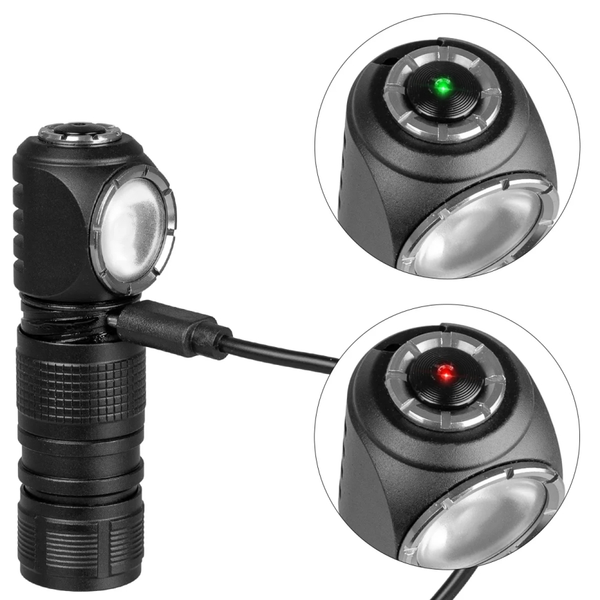 Dimmbare, wiederaufladbare LED-Stirnlampe mit rotem Licht, 3-in-1, LED/10W/5V, IP66, 500 lm, 800 mAh