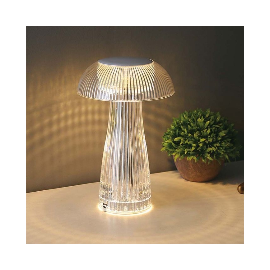 LED dimmbare, wiederaufladbare Touch-Tischlampe LED/1W/5V 3000-6000K 1800 mAh klar