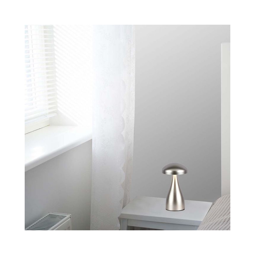 LED dimmbare wiederaufladbare Touch-Tischlampe LED/1W/5V 3000-6000K 1800 mAh silber