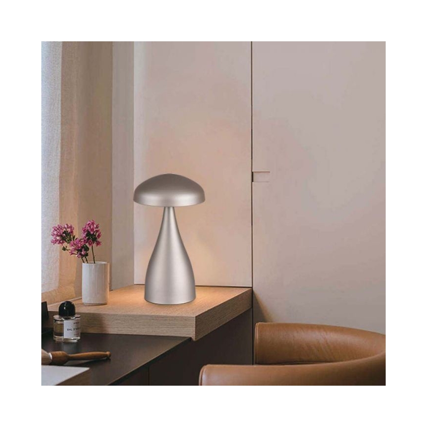 LED dimmbare wiederaufladbare Touch-Tischlampe LED/1W/5V 3000-6000K 1800 mAh silber