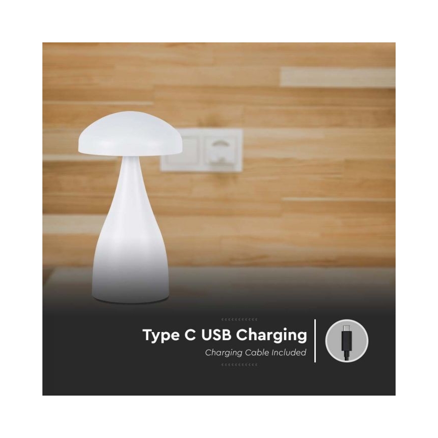 LED dimmbare wiederaufladbare Touch-Tischlampe LED/1W/5V 3000-6000K 1800 mAh weiß