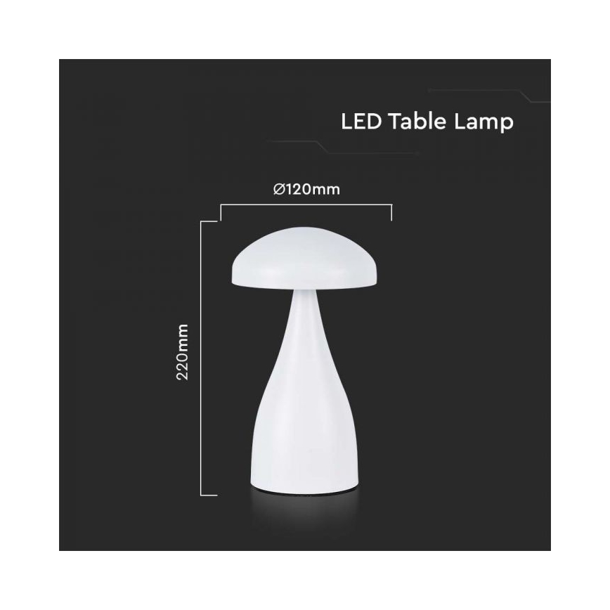 LED dimmbare wiederaufladbare Touch-Tischlampe LED/1W/5V 3000-6000K 1800 mAh weiß