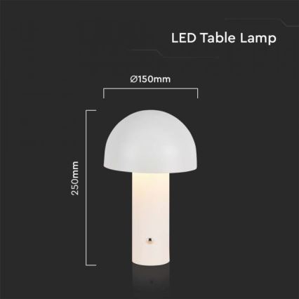 LED dimmbare wiederaufladbare Touch-Tischlampe LED/1W/5V 3000-6000K 1800 mAh weiß