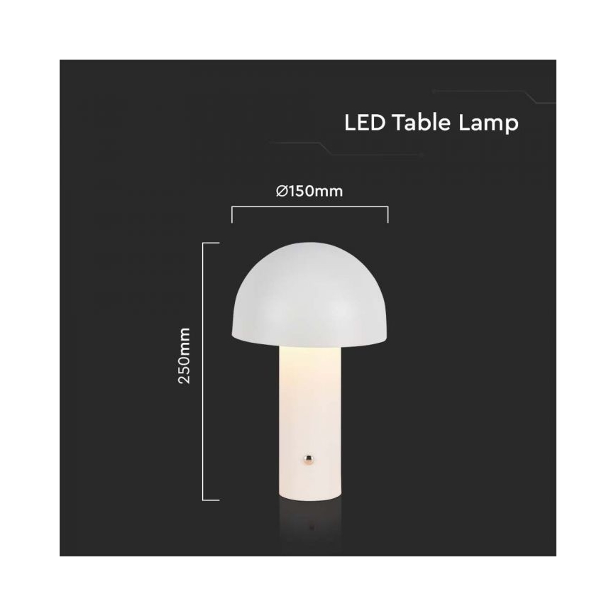 LED dimmbare wiederaufladbare Touch-Tischlampe LED/1W/5V 3000-6000K 1800 mAh weiß