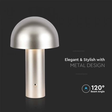 LED dimmbare wiederaufladbare Touch-Tischlampe LED/1W/5V 3000-6000K 1800 mAh gold