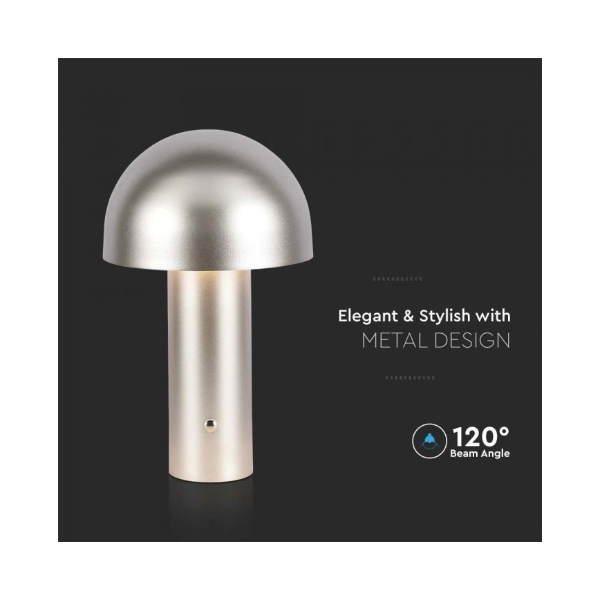 LED dimmbare wiederaufladbare Touch-Tischlampe LED/1W/5V 3000-6000K 1800 mAh gold