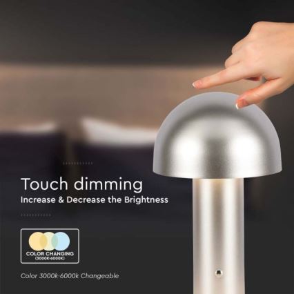 LED dimmbare wiederaufladbare Touch-Tischlampe LED/1W/5V 3000-6000K 1800 mAh gold