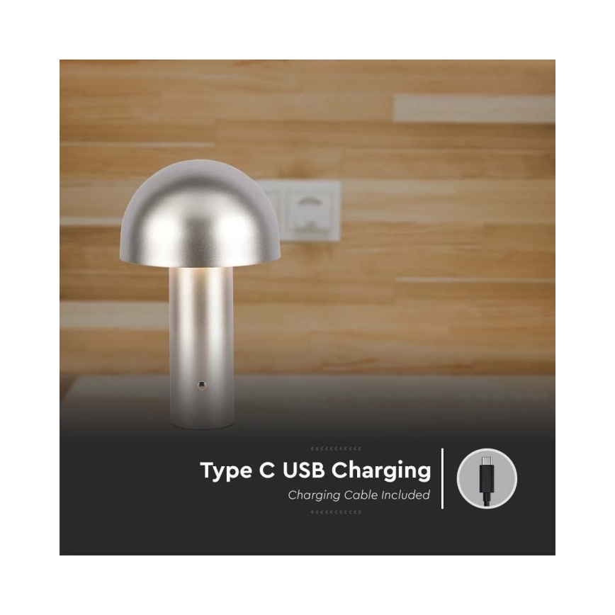 LED dimmbare wiederaufladbare Touch-Tischlampe LED/1W/5V 3000-6000K 1800 mAh gold