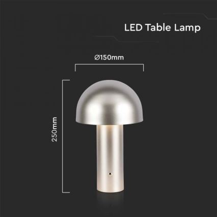 LED dimmbare wiederaufladbare Touch-Tischlampe LED/1W/5V 3000-6000K 1800 mAh gold