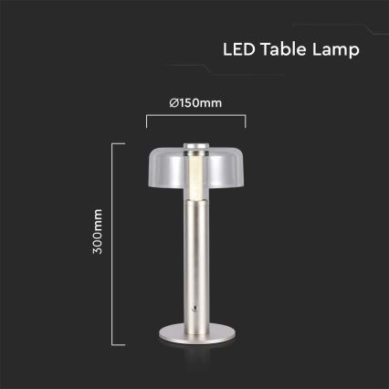 LED dimmbare wiederaufladbare Touch-Tischlampe LED/1W/5V 3000K 1800 mAh gold