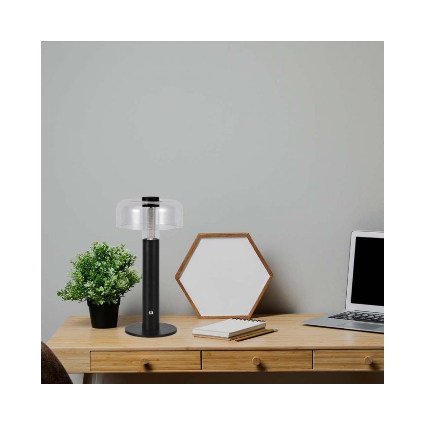 LED dimmbare wiederaufladbare Touch-Tischlampe LED/1W/5V 3000K 1800 mAh schwarz