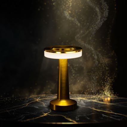 Dimm- und wiederaufladbare LED-Tischlampe LONDON LED/2W/5V 2700K/4000K/6500K 400 mAh goldfarben