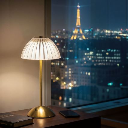 Dimmbare, wiederaufladbare LED-Tischlampe PARIS LED/2W/5V 2700K/4000K/6500K 800 mAh goldfarben