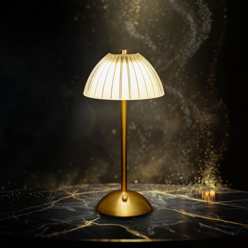 Dimmbare, wiederaufladbare LED-Tischlampe PARIS LED/2W/5V 2700K/4000K/6500K 800 mAh goldfarben