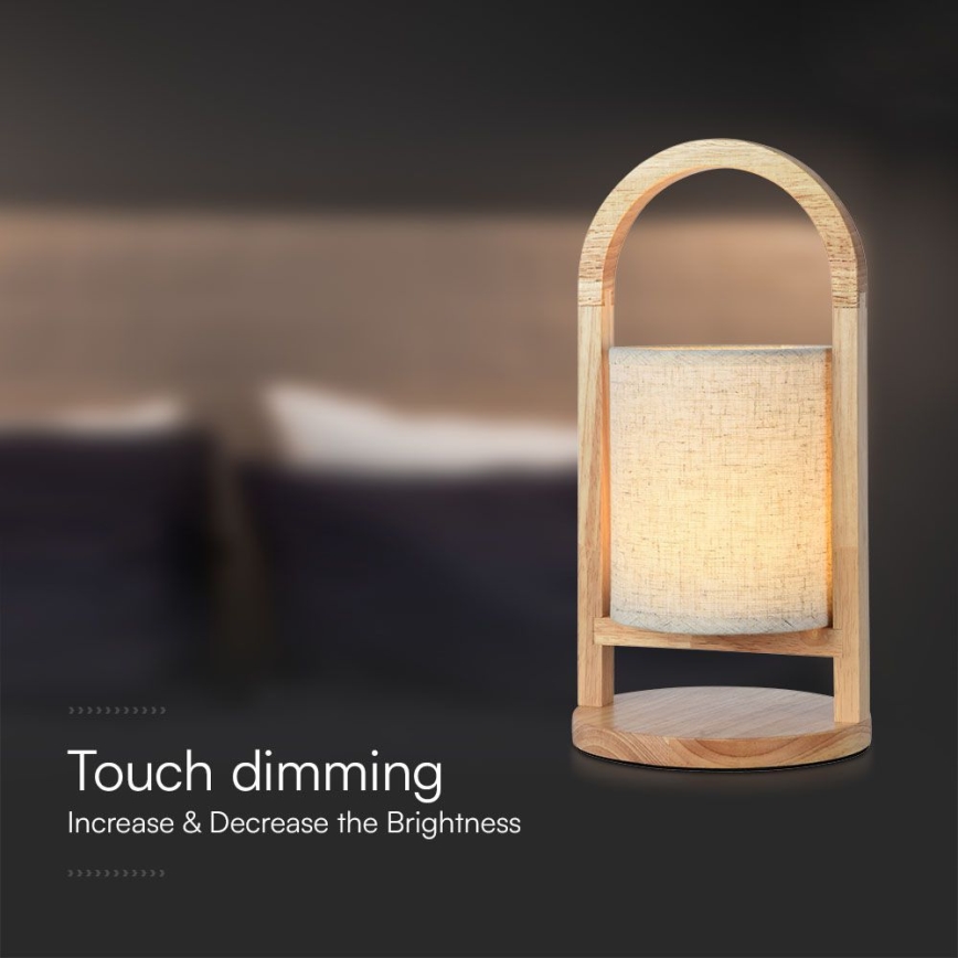 LED Dimmbares, wiederaufladbares Touch-Tischlicht LED/1,5W/5V 3000K 1800 mAh Beige
