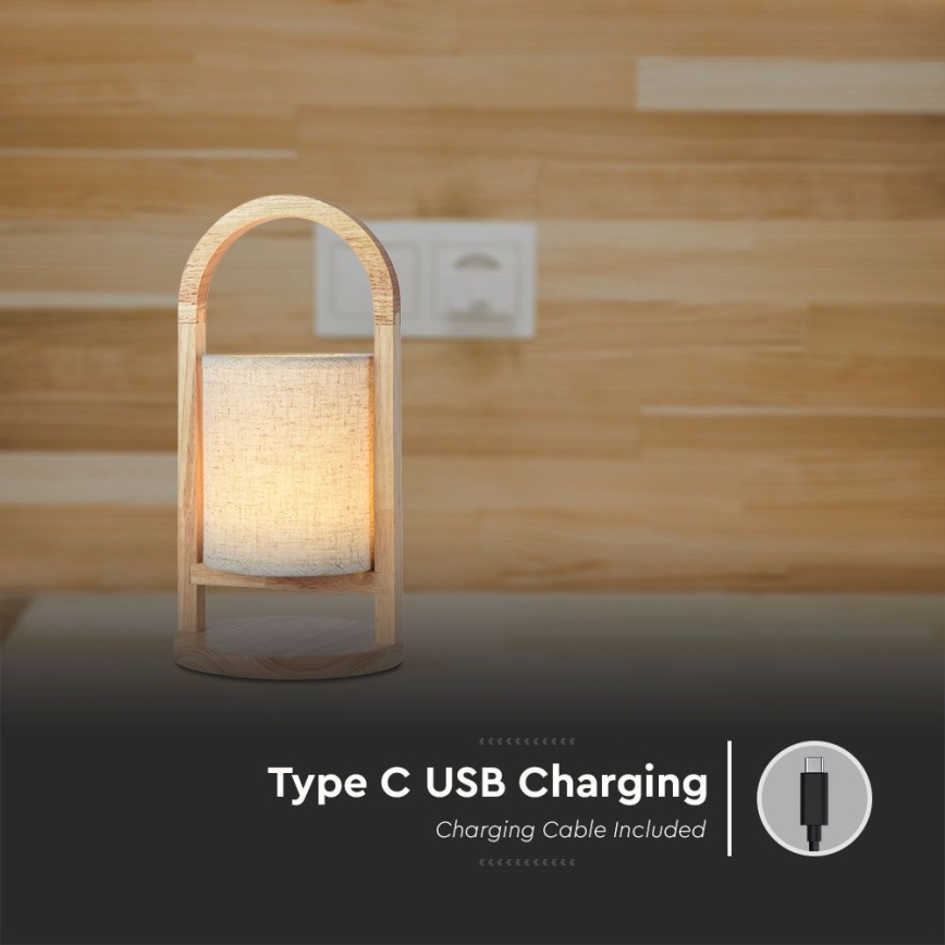 LED Dimmbares, wiederaufladbares Touch-Tischlicht LED/1,5W/5V 3000K 1800 mAh Beige