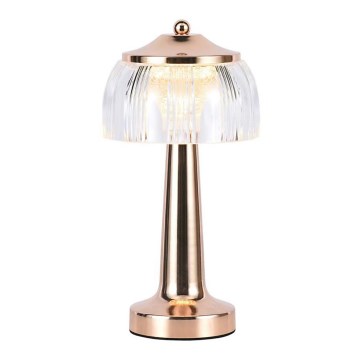 LED dimmbare, wiederaufladbare Touch-Tischlampe LED/1W/5V 3000-6000K 1800 mAh Roségold