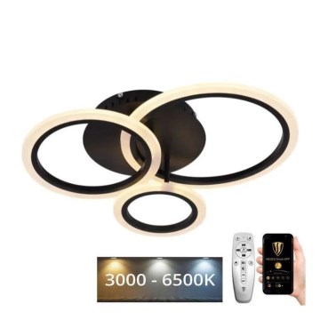 LED Dimmbarer Deckenleuchter LED/40W/230V 3000-6500K Schwarz + Fernbedienung