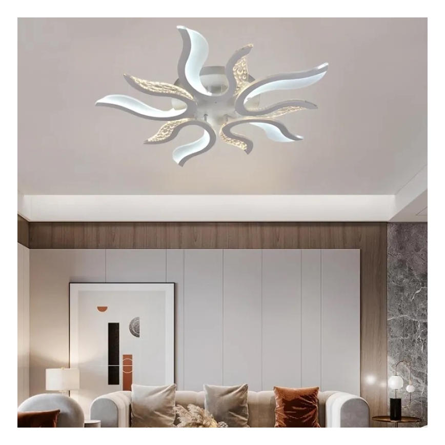 LED Dimmbarer Deckenleuchter LED/65W/230V 3000-6500K Weiß + Fernbedienung