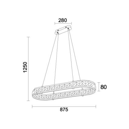 LED-dimmbarer Kristall-Pendelleuchter an Seil ENRIQUE LED/50W//230V 3000-6000K + Fernbedienung