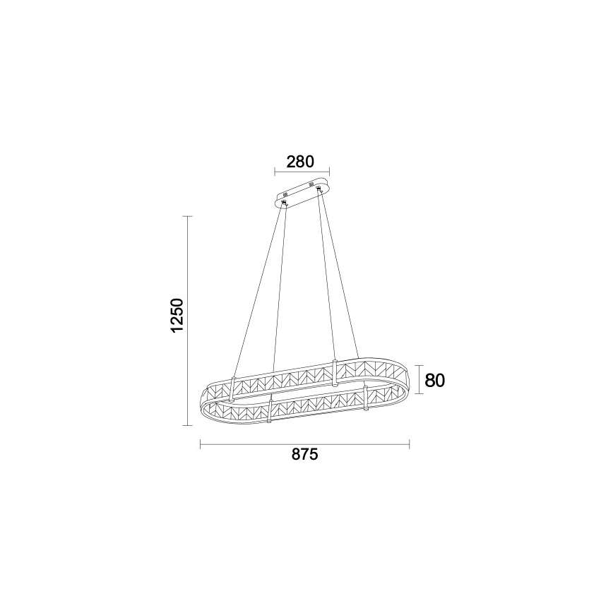 LED-dimmbarer Kristall-Pendelleuchter an Seil ENRIQUE LED/50W//230V 3000-6000K + Fernbedienung