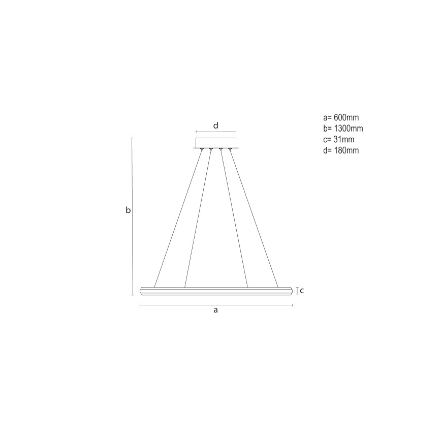 LED-dimmbare Pendelleuchte mit Seilaufhängung LED/55W/230V 3000-6500K Ø 60 cm + Fernbedienung