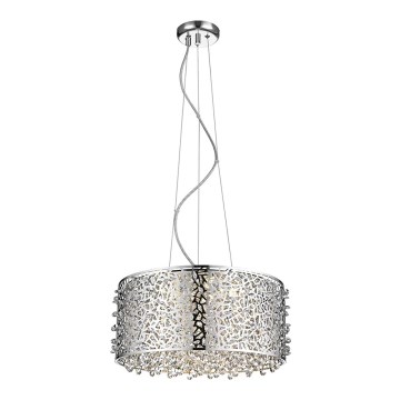 LED dimmbarer Kristall-Kronleuchter an Kabel FOREST 5xLED/5W/230V mattchrom