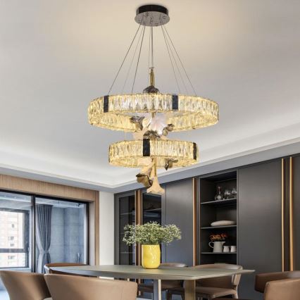 LED dimmbarer Kristall-Kronleuchter an Kabel LED/70W/230V 3000-6500K + Fernbedienung