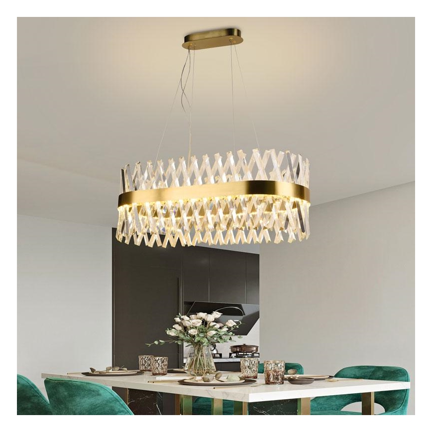 LED dimmbarer Kristall-Pendelleuchter an Kabel LED/90W/230V 3000-6500K + Fernbedienung