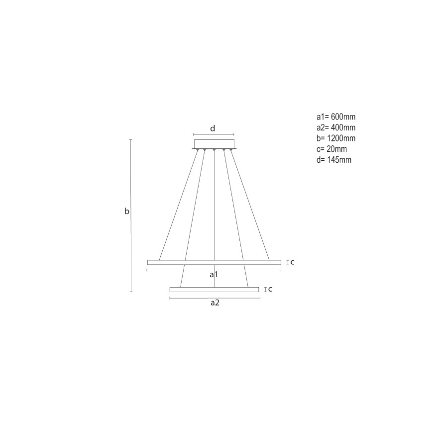 LED-dimmbare Pendelleuchte an Kabel LED/55W/230V 3000-6500K Ø 60 cm + Fernbedienung