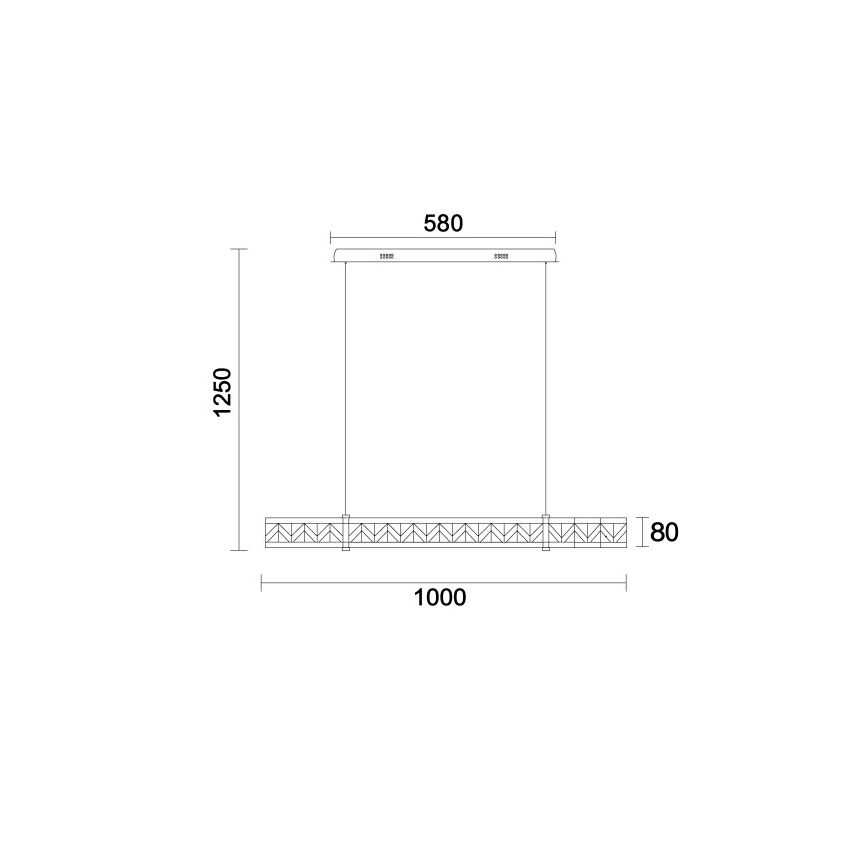 LED-dimmbarer Kristall-Pendelleuchter an Stahlseil ENRIQUE LED/20W//230V 3000-6000K + Fernbedienung