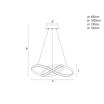 LED-dimmbare Pendelleuchte an Kabel LED/65W/230V 3000-6500K Ø 49 cm + Fernbedienung
