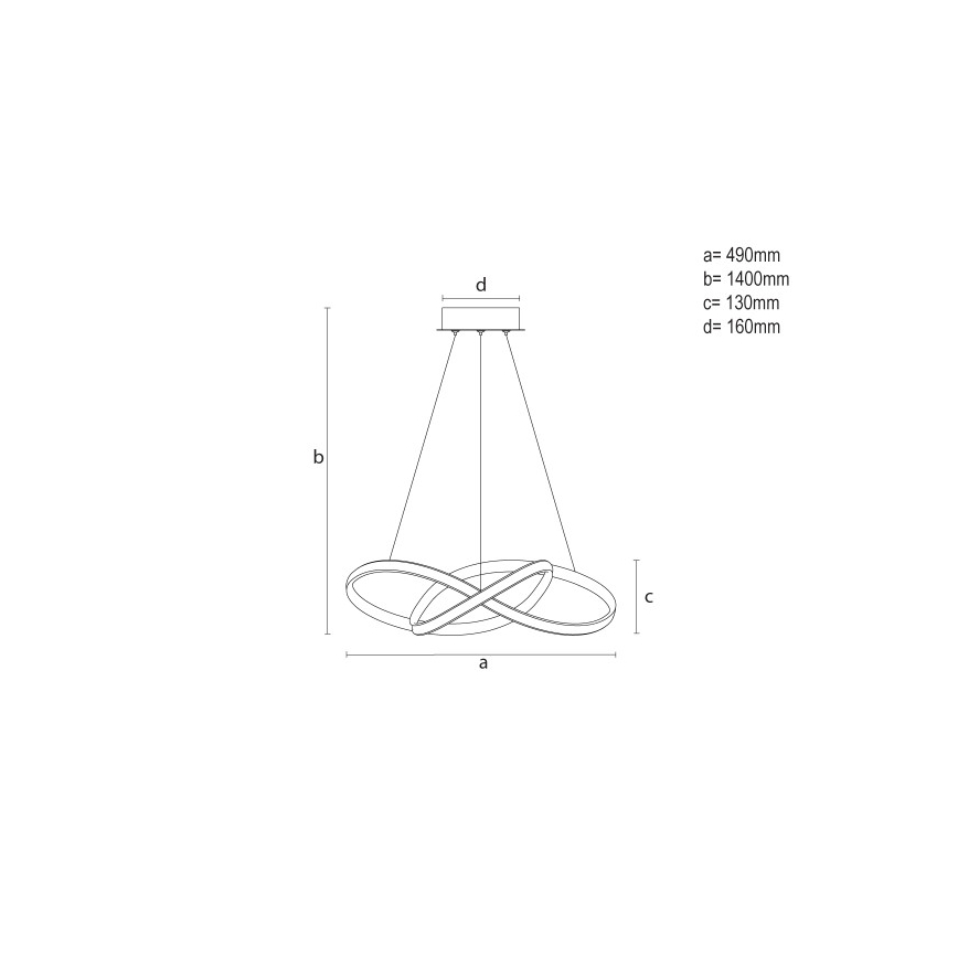 LED-dimmbare Pendelleuchte an Kabel LED/65W/230V 3000-6500K Ø 49 cm + Fernbedienung
