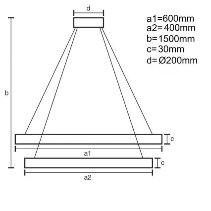 LED dimmbare Hängeleuchte an Seil LED/130W/230V 3000-6500K Ø 60 cm + Fernbedienung