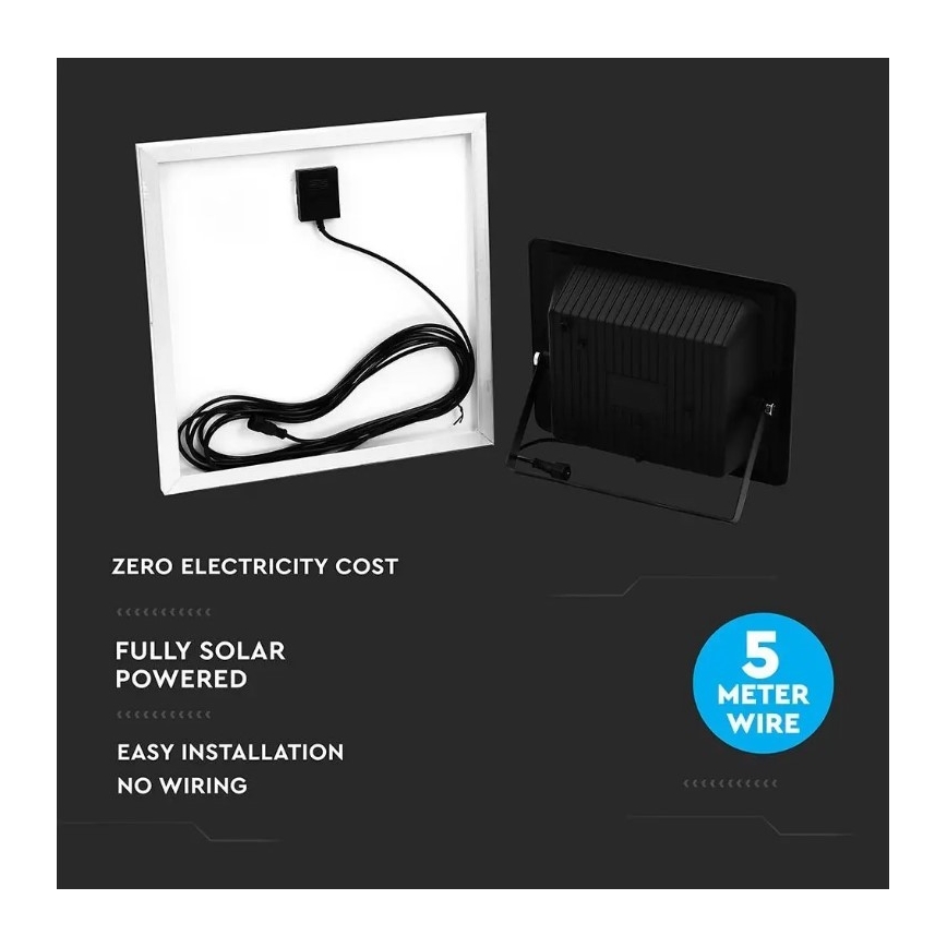 LED dimmbarer Solarstrahler LED/20W/6,4V 4000K IP65 10000 mAh + Fernbedienung