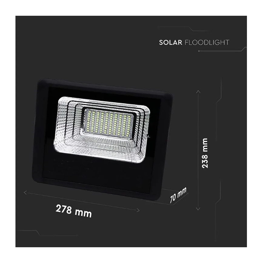 LED dimmbarer Solarstrahler LED/20W/6,4V 4000K IP65 10000 mAh + Fernbedienung
