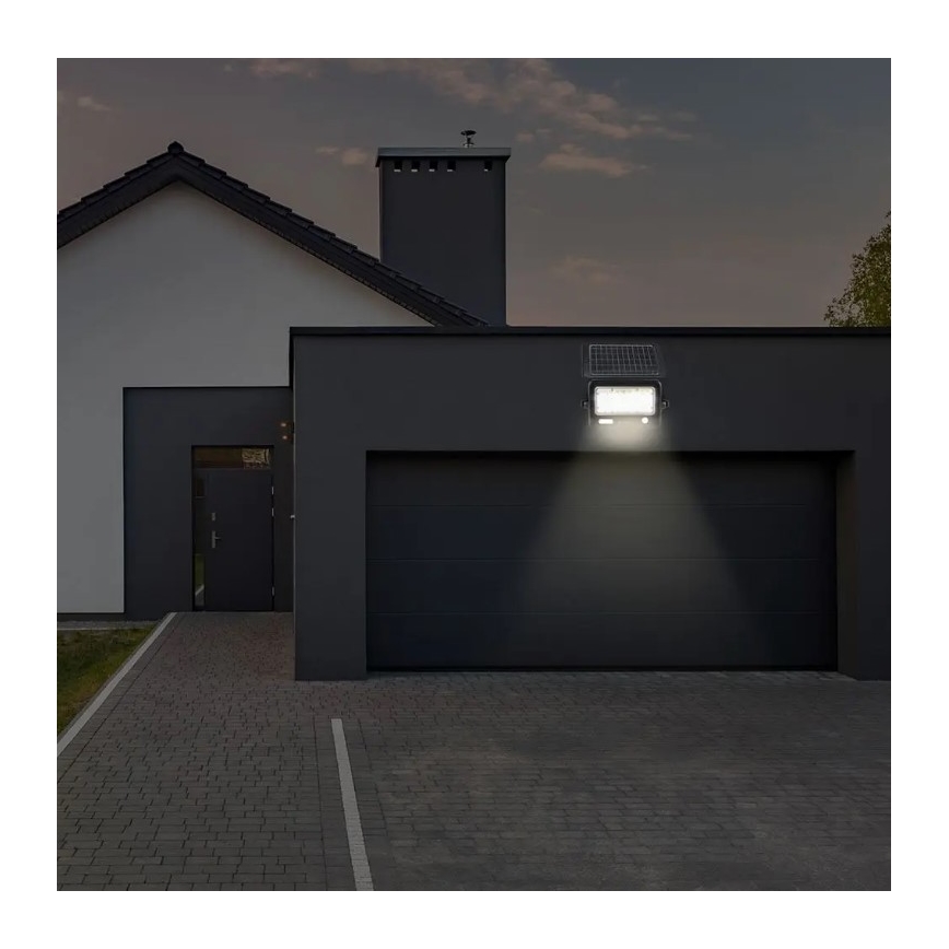 LED dimmbarer Solarstrahler mit Sensor LED/10W/3,7V 4000K IP65 7200 mAh + USB-Anschluss