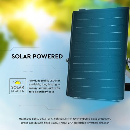 LED dimmbarer Solarstrahler mit Sensor LED/10W/3,7V 4000/6000K IP65 3600 mAh + Fernbedienung