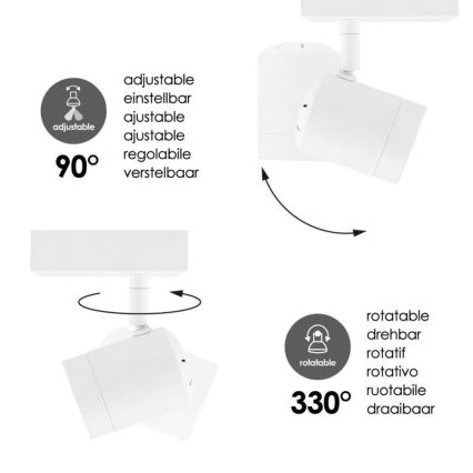 LED dimmbarer Strahler MANU 1xGU10/5,8W/230V weiß