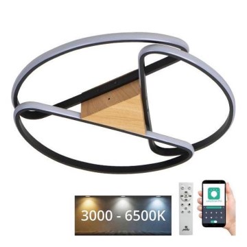 LED Dimmbares Deckenleuchte LED/75W/230V 3000-6500K Braun/Schwarz + Fernbedienung