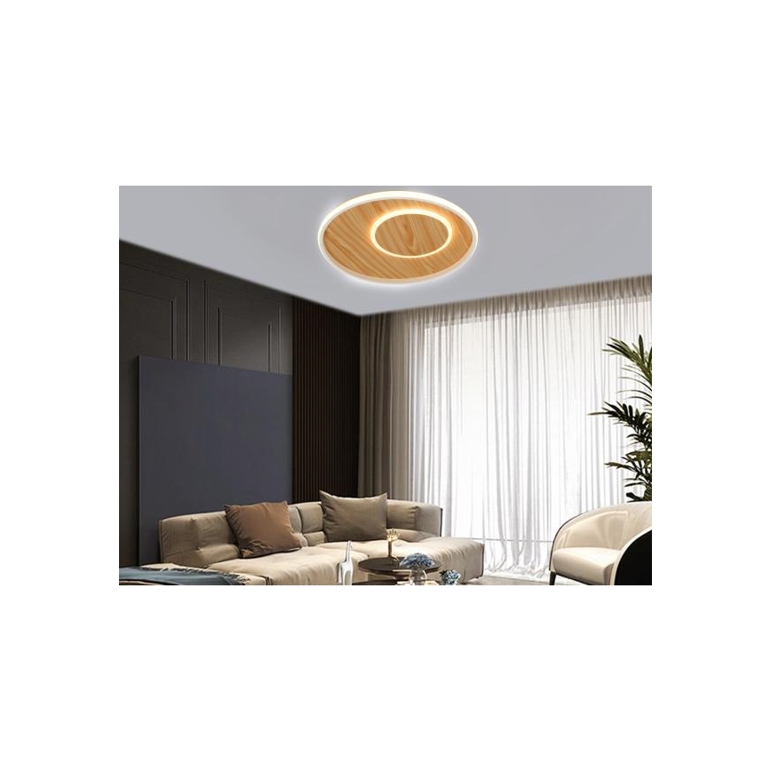 LED Dimmbares Deckenleuchte LED/65W/230V 3000-6500K Braun + Fernbedienung