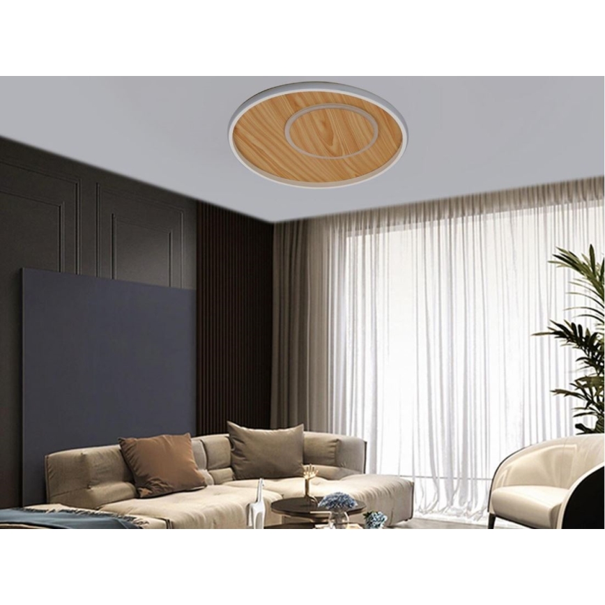 LED Dimmbares Deckenleuchte LED/65W/230V 3000-6500K Braun + Fernbedienung