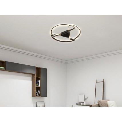 LED Dimmbares Deckenleuchte LED/75W/230V 3000-6500K Schwarz + Fernbedienung