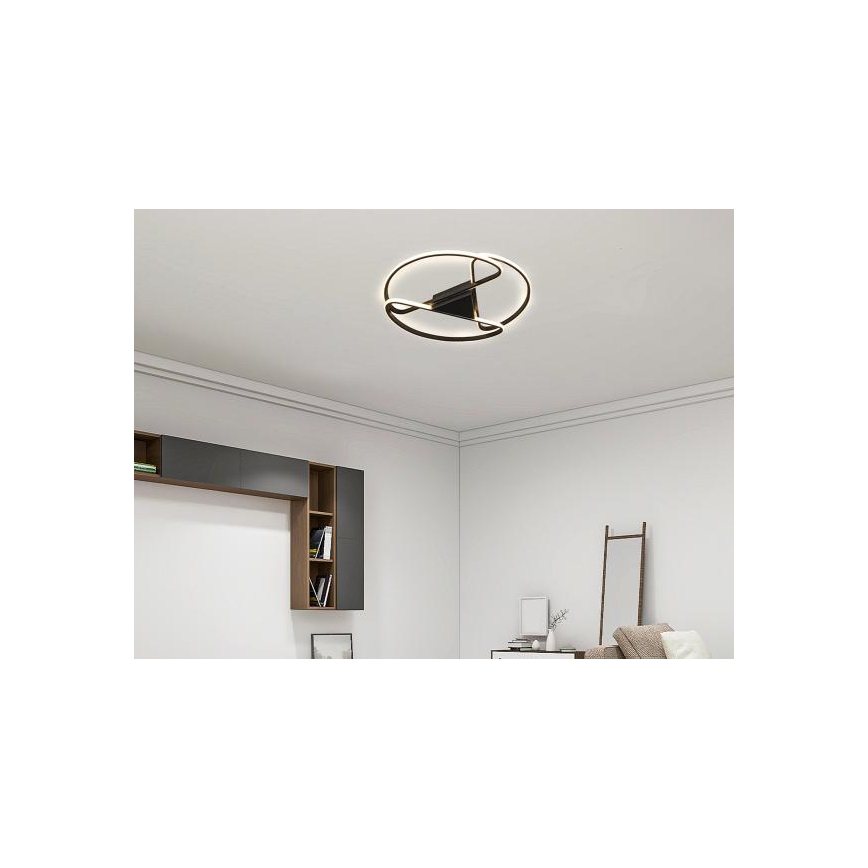 LED Dimmbares Deckenleuchte LED/75W/230V 3000-6500K Schwarz + Fernbedienung